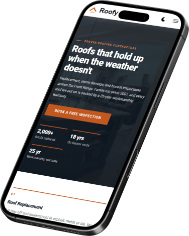 A TernioX-built website shown on a phone